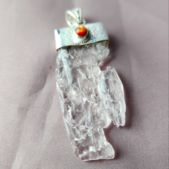 KUNZITE PENDANT WITH SUNSTONE - Picture 2 of 3